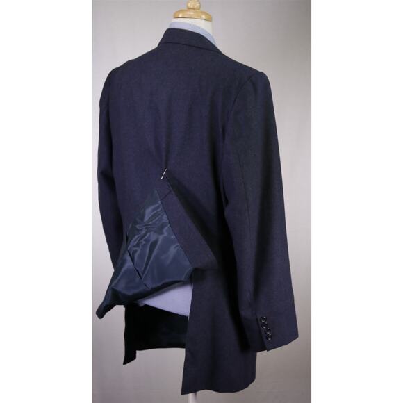 Johney Chang Custom Tailor Blazer Blue Fleece Wool 2-Btn Jacket Bespoke 46L - Picture 8 of 9